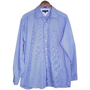 Tommy Hilfiger pinstripe regular fit button blue and white button shirt